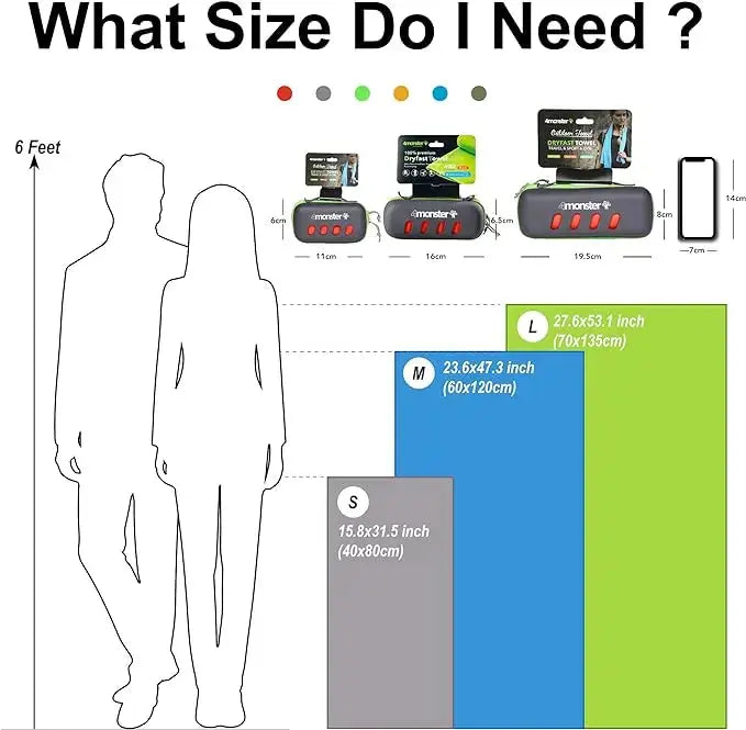 Microfiber towel 40*80 cm - Fitalps - light blue/lake green