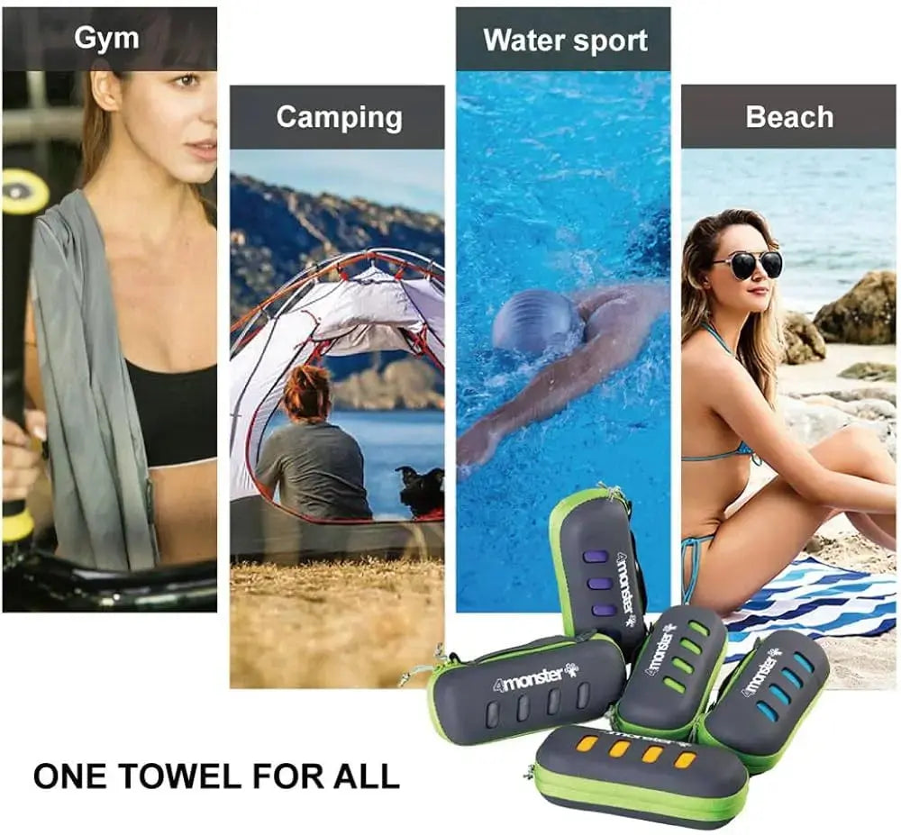 Microfiber towel 40*80 cm - Fitalps - light blue/lake green