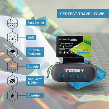 Microfiber towel 40*80 cm - Fitalps - light blue/lake green