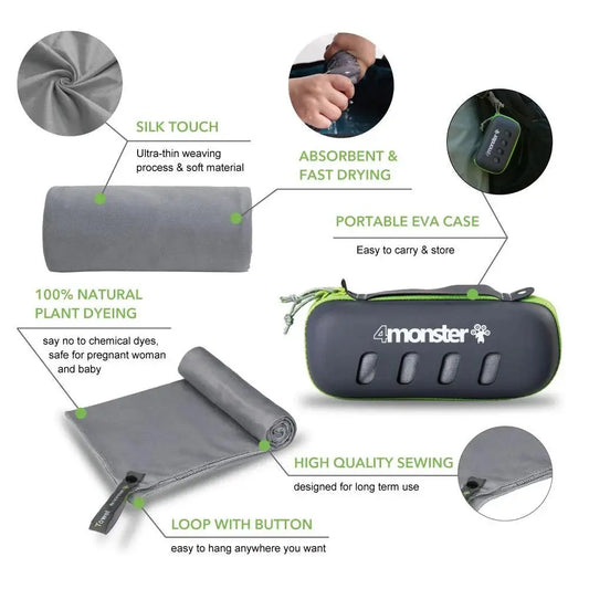 Microfiber towel 70*135 cm - Fitalps - Gray