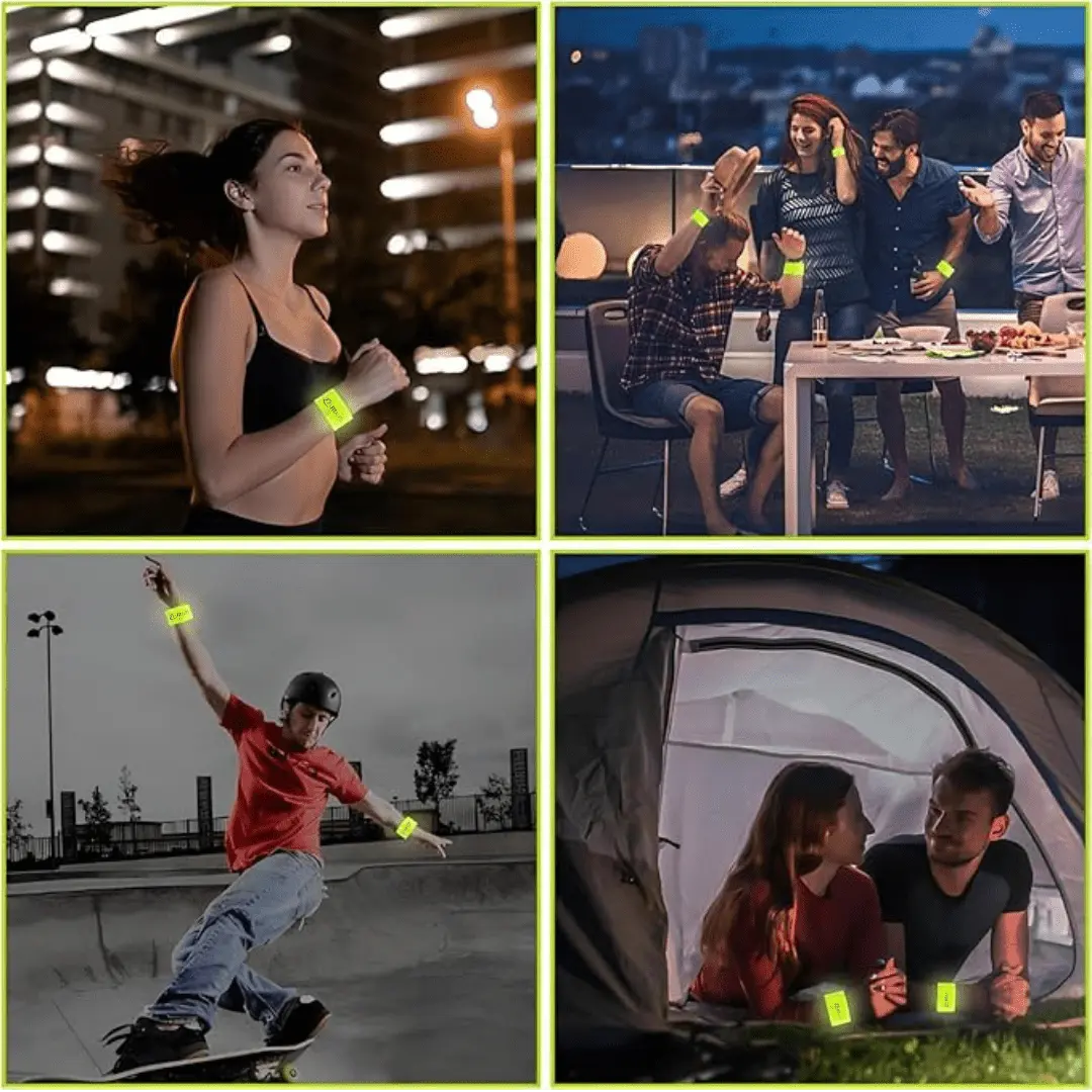 Reflective Armband - High - Visibility Safety Bands for Day & Night - Pack of 4 - Fitalps - Yellow