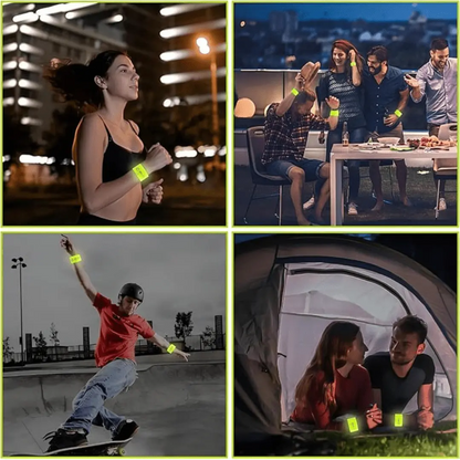 Reflective Armband - High - Visibility Safety Bands for Day & Night - Pack of 4 - Fitalps - Yellow