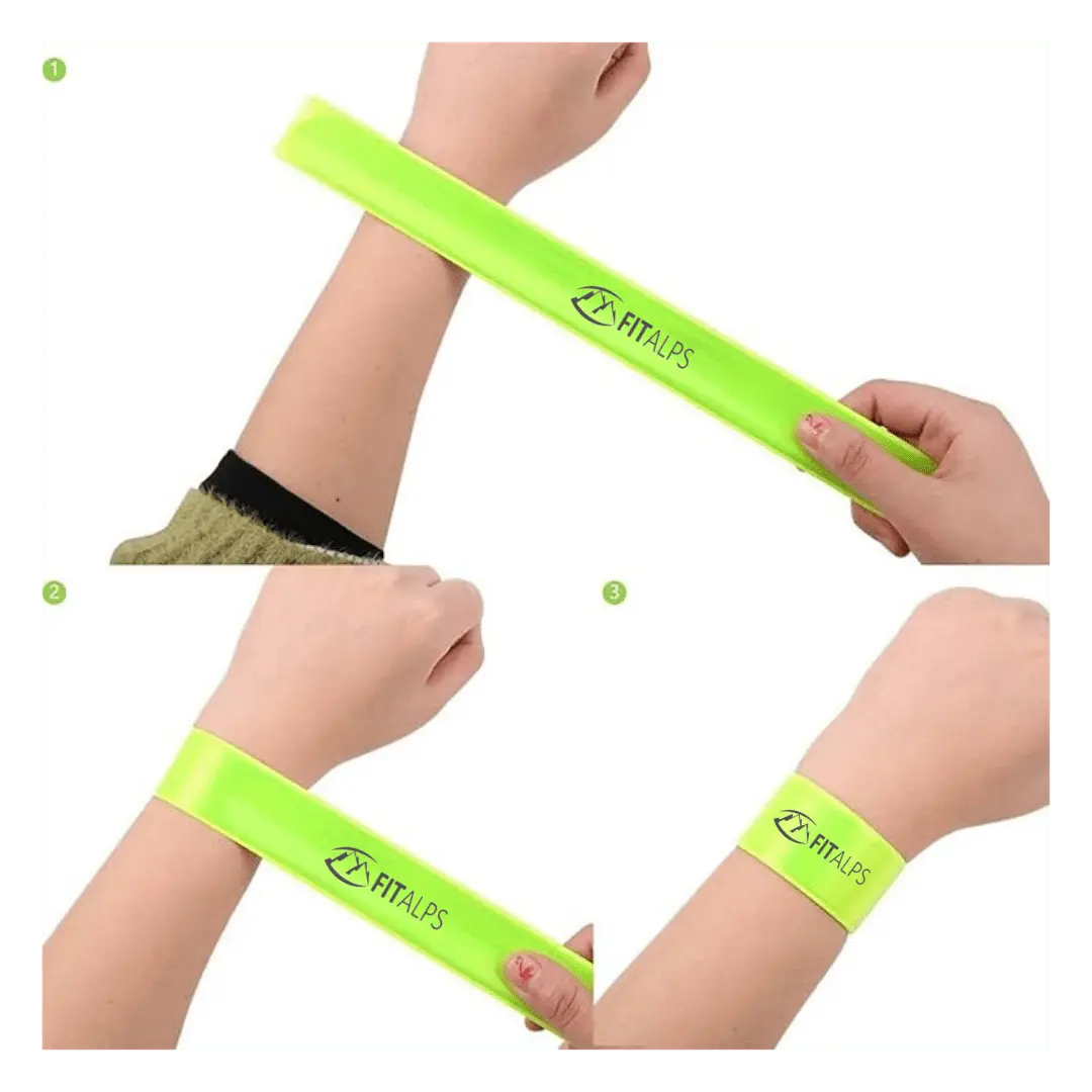 Reflective Armband - High - Visibility Safety Bands for Day & Night - Pack of 4 - Fitalps - Yellow